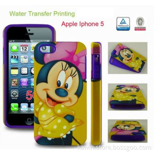 Water Transfer Printing PC+Silicone Cover for iPhone 5